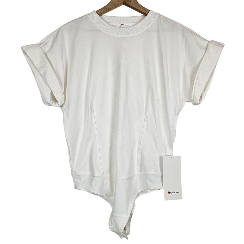 Lululemon Heavyweight Cotton T-Shirt Bodysuit,
White,‎ size M